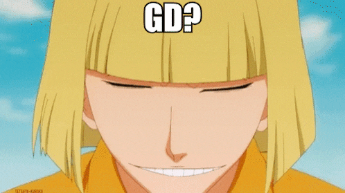 a close up of a person 's face with the word gd written on it