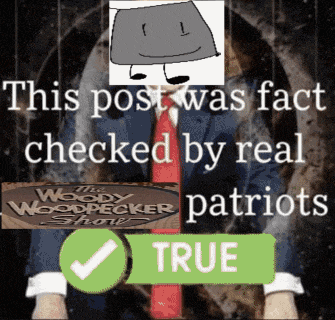 a poster that says this post was fact checked by real patriots on it