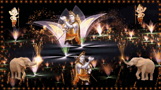 Lord Shiva Lights GIF - Lord Shiva Lights Elephants GIFs