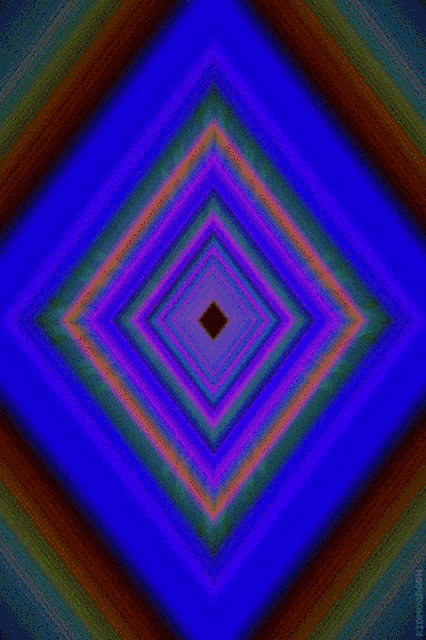 a colorful optical illusion of a square with a black center