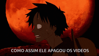 a cartoon of a man with the words como assim ele apagou os videos