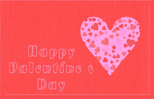a red background with the words happy valentine 's day and a pink heart