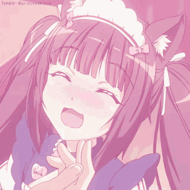 a picture of a girl with a cat ear and a heart that says haze on it