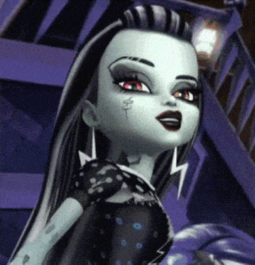 a monster high doll has a tattoo of a snake on her forehead