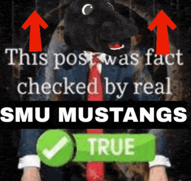 a poster that says this post was fact checked by real smu mustangs on it