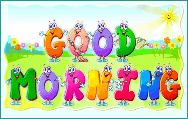 a cartoon illustration of the word morning
