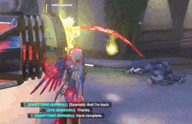 a screenshot of a video game with the words " and i 'm back " visible