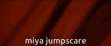 a pixelated image of a chair with the words " miya jumpscare " written on it