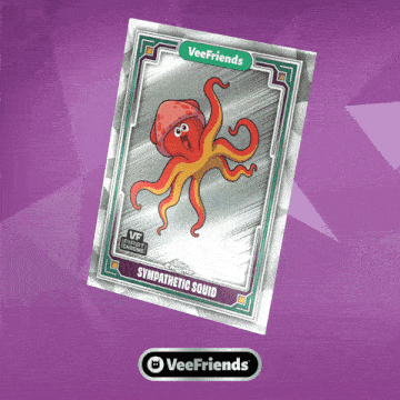 a card that says veefriends on it with an octopus on it