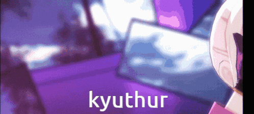 a purple background with the word kyuthur written on it
