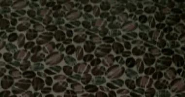 a close up of a fabric with coffee beans on it