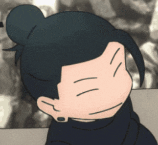 a cartoon character with a bun on his head