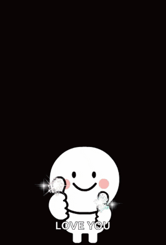a cartoon character is giving a thumbs up and the words love you are on the bottom