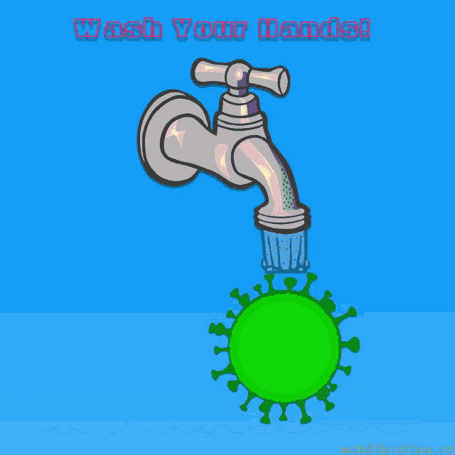 a poster encouraging people to wash their hands and stop the coronavirus