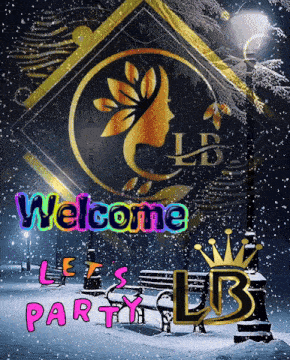 a poster that says welcome lets party
