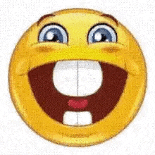 a smiley face with a big smile on it and a big mouth .