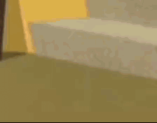 a close up of a cartoon character with red hair and big eyes