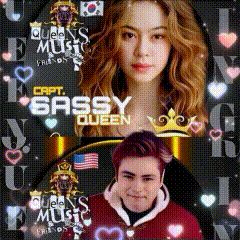 a picture of a girl and a boy with the words capt sassy queen