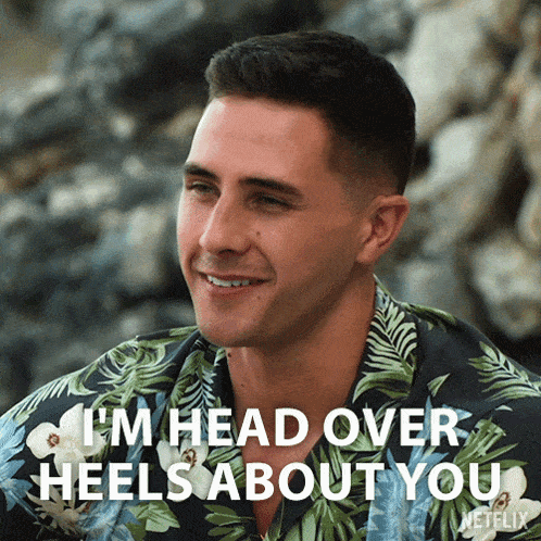 a man in a hawaiian shirt says i 'm head over heels about you netflix
