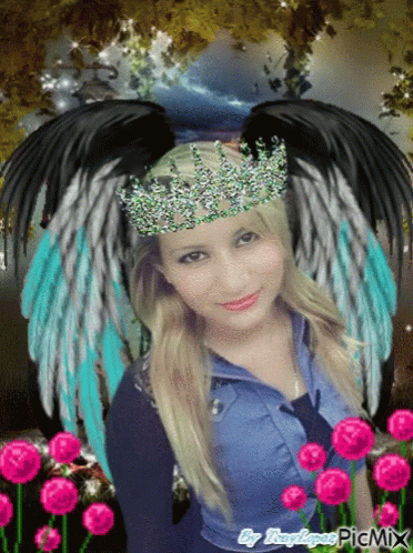 Angel Smile GIF - Angel Smile Black Wings GIFs
