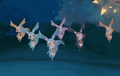 a bunch of rabbits are flying in the air