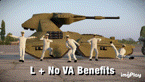 a group of soldiers are standing in front of a tank with the words l + no va benefits