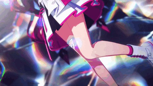 a close up of a person 's legs with a purple and white dress