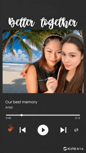 a video of two women on a beach with the words " better together " on the bottom