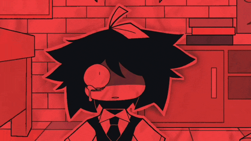 a cartoon drawing of a person with blood coming out of their mouth