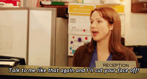 Erin Hannon The Office GIF - Erin Hannon The Office Cut Your Face Off GIFs