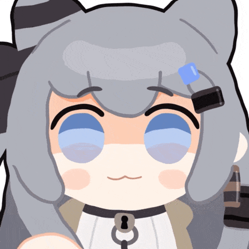 a cartoon drawing of a girl with a key necklace around her neck