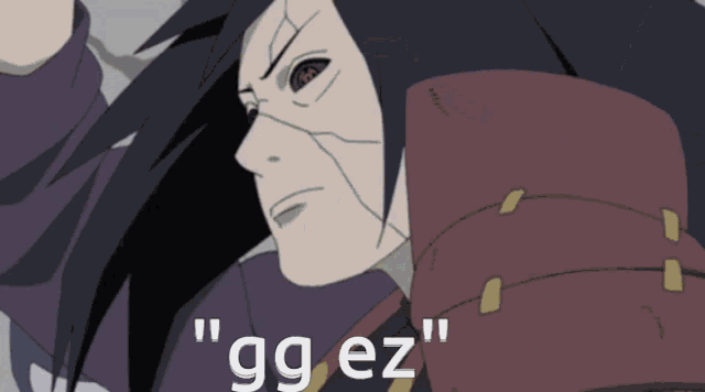 a cartoon of a man with the words " gg ez " on the bottom