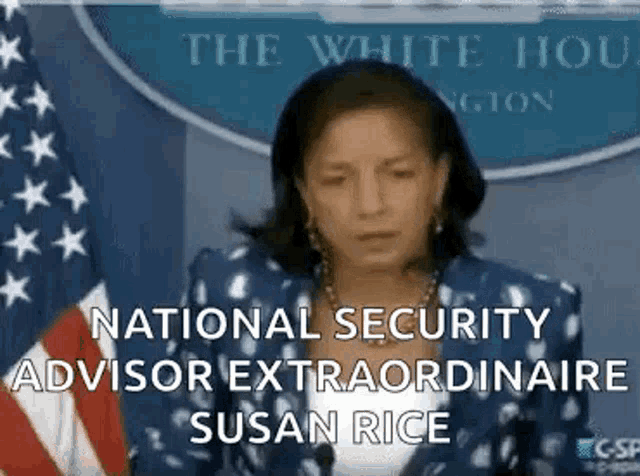 susan rice is a national security advisor at the white house and is giving a speech .