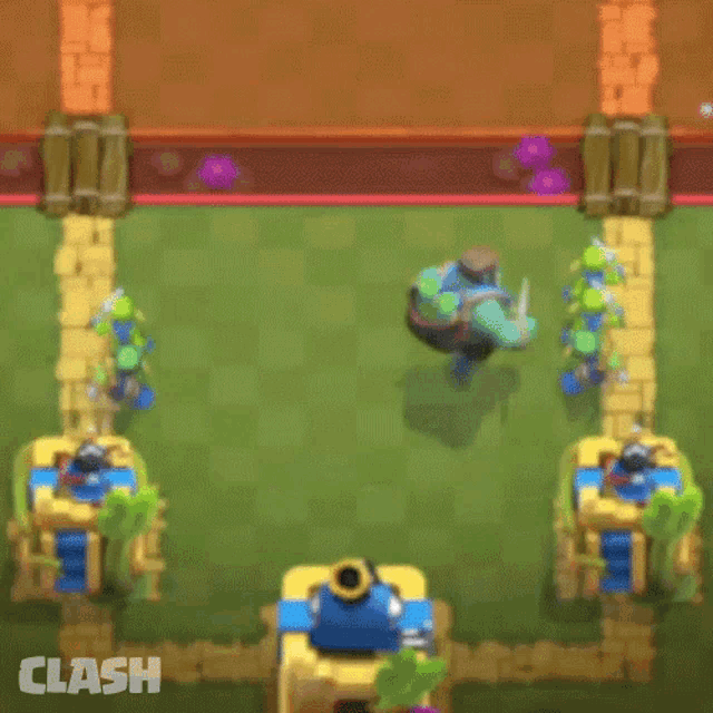 a clash of clans game is being played on a green screen .