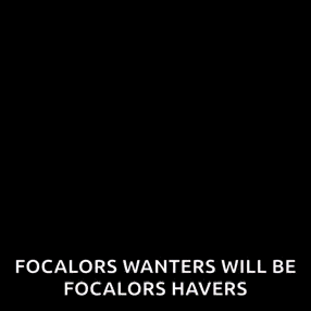 a person is standing next to a blue towel with the words `` focalors wanters will be focalors haves '' .