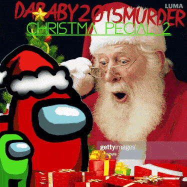 a poster of santa and among us with the title christmas special 2