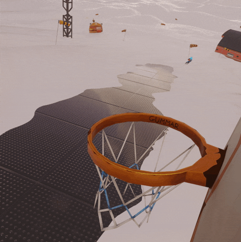 a basketball hoop that says gummar on the side of it