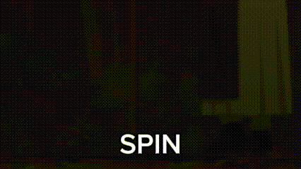 a black background with the word spin on it