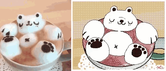 a drawing of a teddy bear next to a picture of a teddy bear