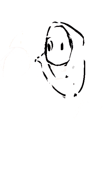 a cartoon drawing of a woman wearing a hijab and a white jacket