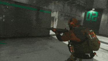 two soldiers are fighting in front of a building that says dc on it