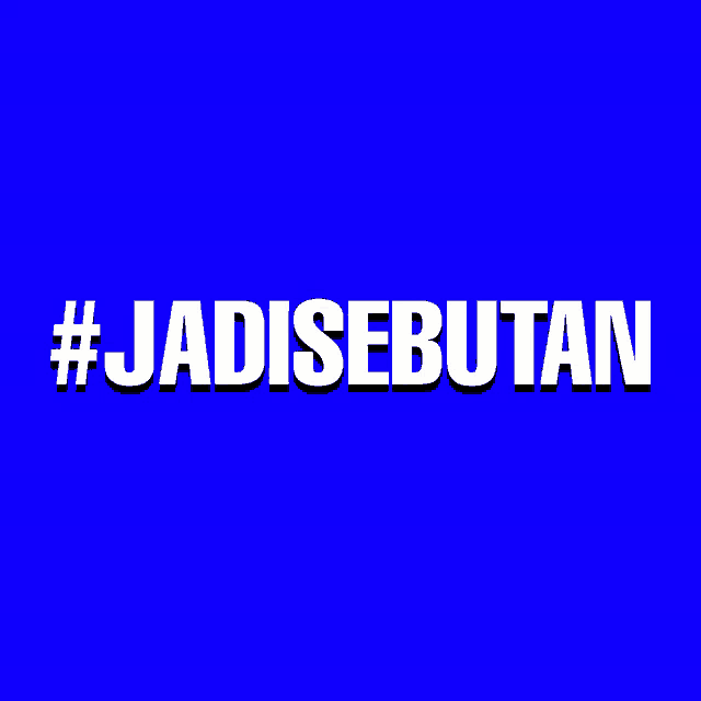 a blue background with the words #jadisebutan in white letters