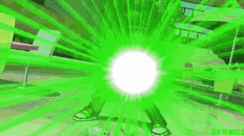 a green background with a white circle in the middle
