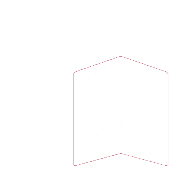 a purple and red sign that says sim plici dade on it