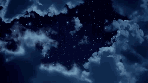 a starry night sky with clouds and stars