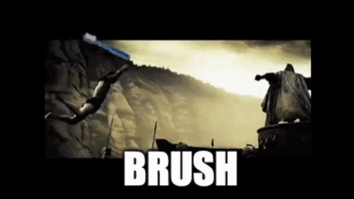 the word brush that is on a black screen