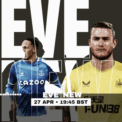 an advertisement for eve new shows two soccer players in blue and yellow jerseys