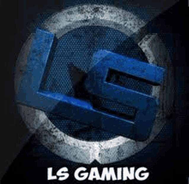 a blue and white logo for ls gaming on a black background