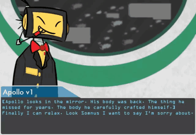 a video game character named apollo v1 is talking