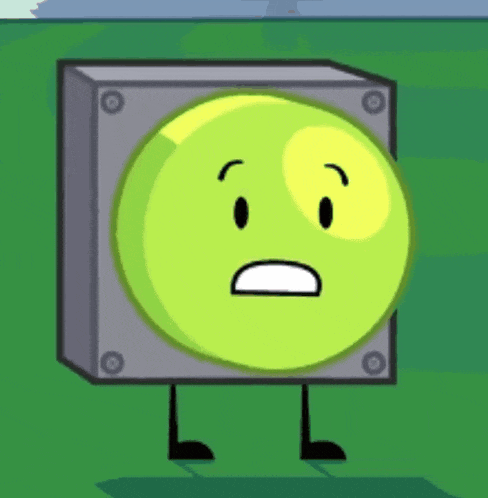 a cartoon character with a smiley face and legs